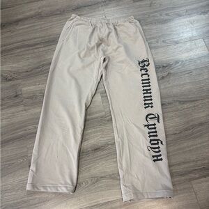 Men's Beige Yeezy Graphic Pants